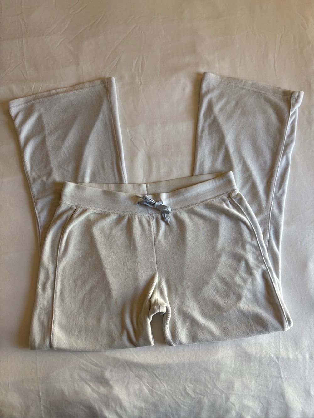 Route 66 Baby Blue Velour Sweatpants Y2K Flare Leg Indie Lounge